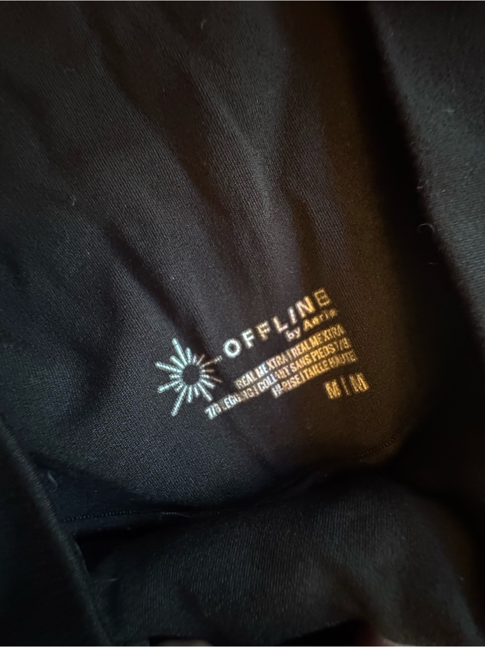 Aerie Offline Real Me Black Leggings crossover Waist Sz M - Picture 12 of 14